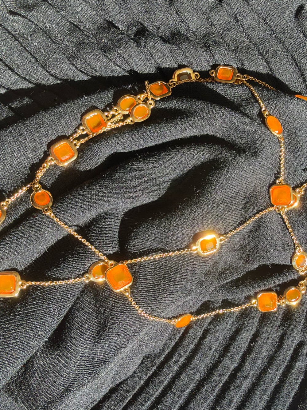Kate Spade Gold-Tone Orange Glass Station Necklace - Women's Fashion Jewelry